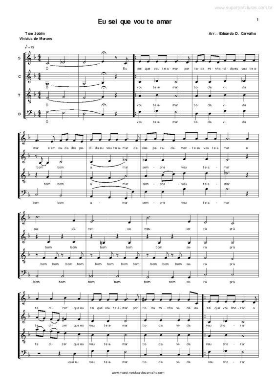 Partitura da música Eu Sei que Vou Te Amar v.13