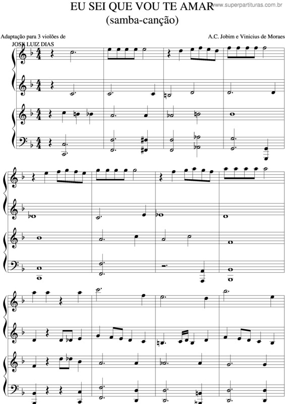 Partitura da música Eu Sei Que Vou Te Amar v.19