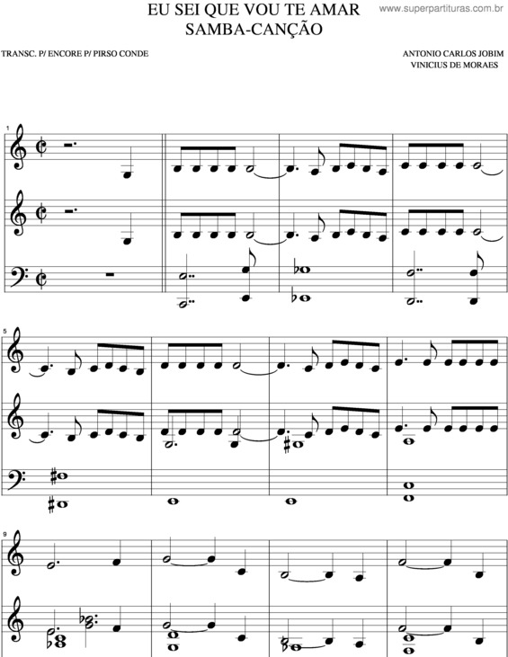 Partitura da música Eu Sei Que Vou Te Amar v.21