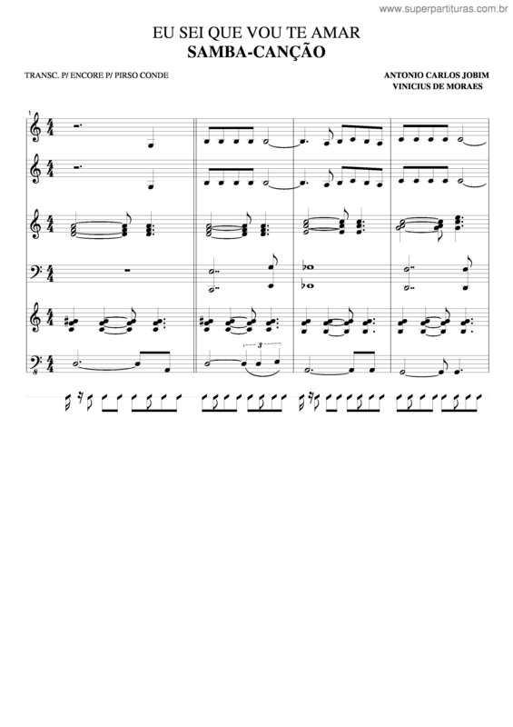 Partitura da música Eu Sei Que Vou Te Amar v.22