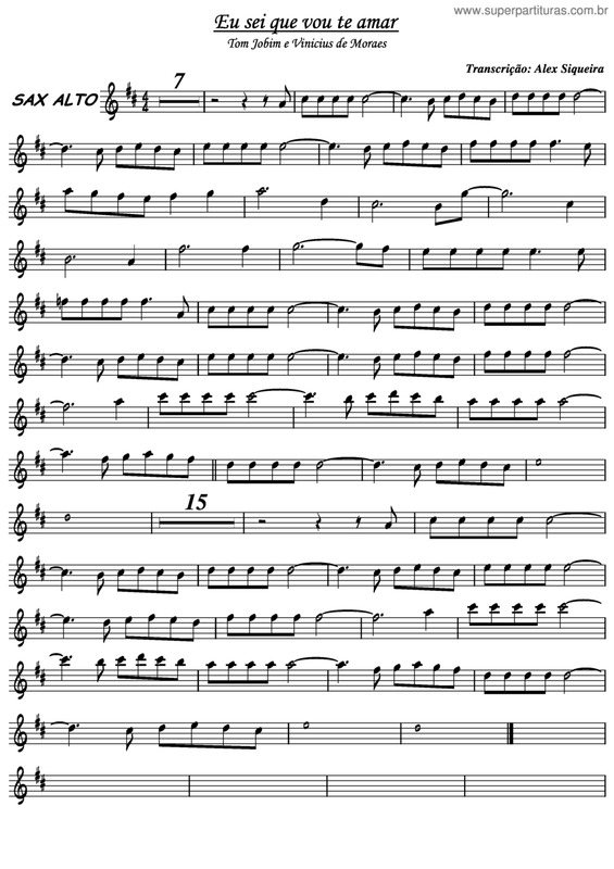 Partitura da música Eu Sei Que Vou Te Amar v.24