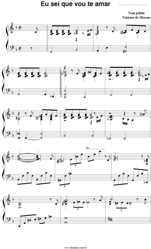 Partitura da música Eu Sei Que Vou Te Amar v.3