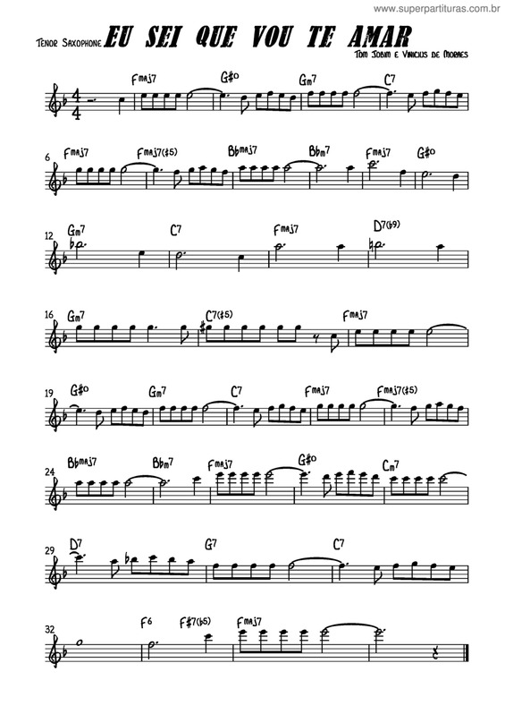 Partitura da música Eu Sei Que Vou Te Amar v.30