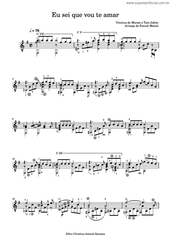 Partitura da música Eu Sei Que Vou Te Amar v.56