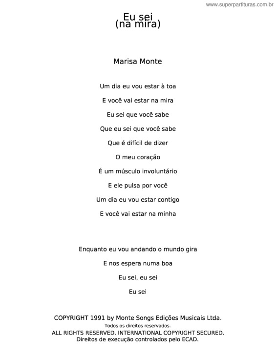 Partitura da música Eu Sei v.12