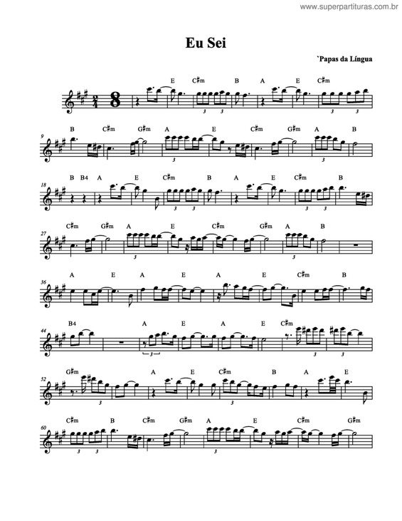 Partitura da música Eu Sei v.3