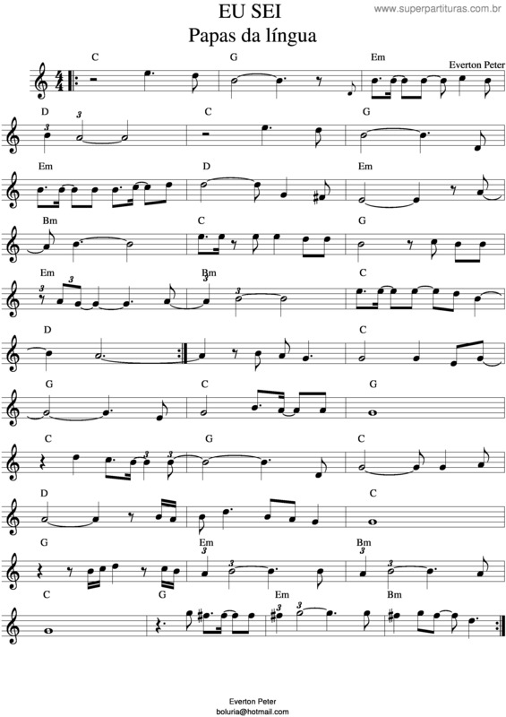 Partitura da música Eu Sei v.4