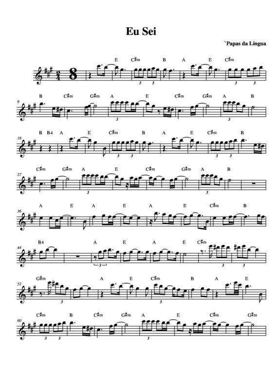 Partitura da música Eu Sei v.9