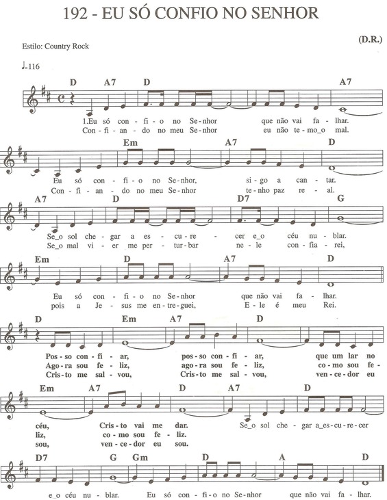 Partitura da música Eu Só Confio no Senhor v.2