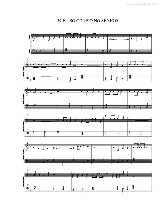 Partitura da música Eu só Confio no Senhor