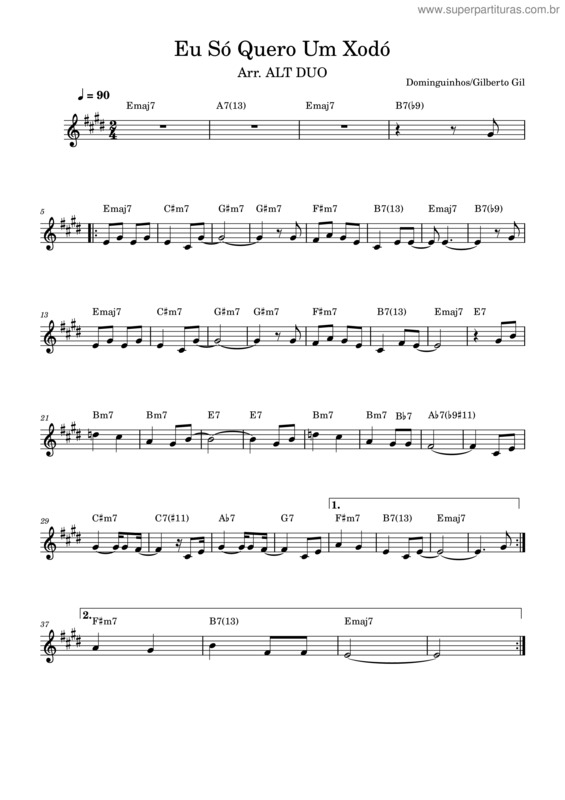 Partitura da música Eu So Quero Um Xodó – Dominguinhos Eu Só Quero Um Xodó – Dominguinhos/Gilberto Gil