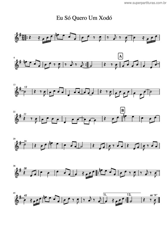 Partitura da música Eu So Quero Um Xodó – Dominguinhos Eu Só Quero Um Xodó – Dominguinhos
