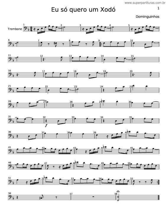 Partitura da música Eu So Quero Um Xodó – Dominguinhos v.2