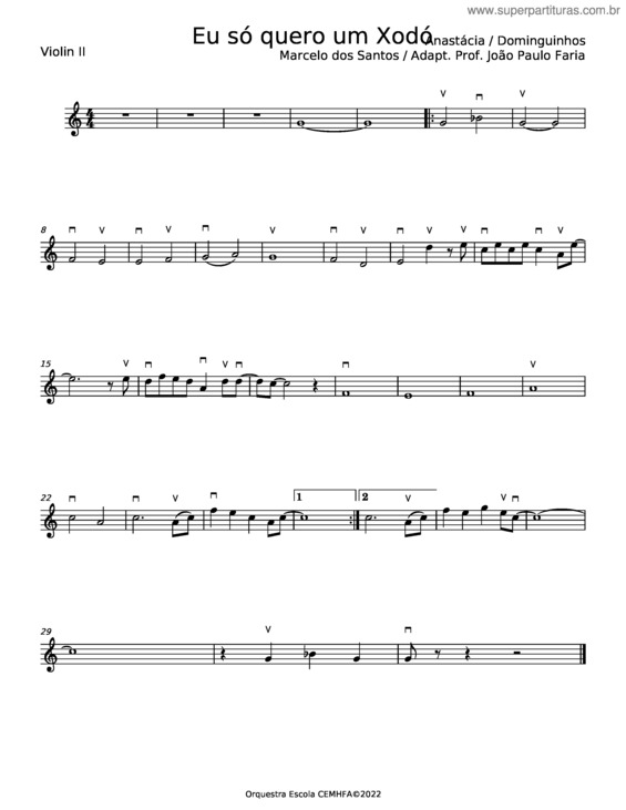 Partitura da música Eu So Quero Um Xodó – Dominguinhos v.7