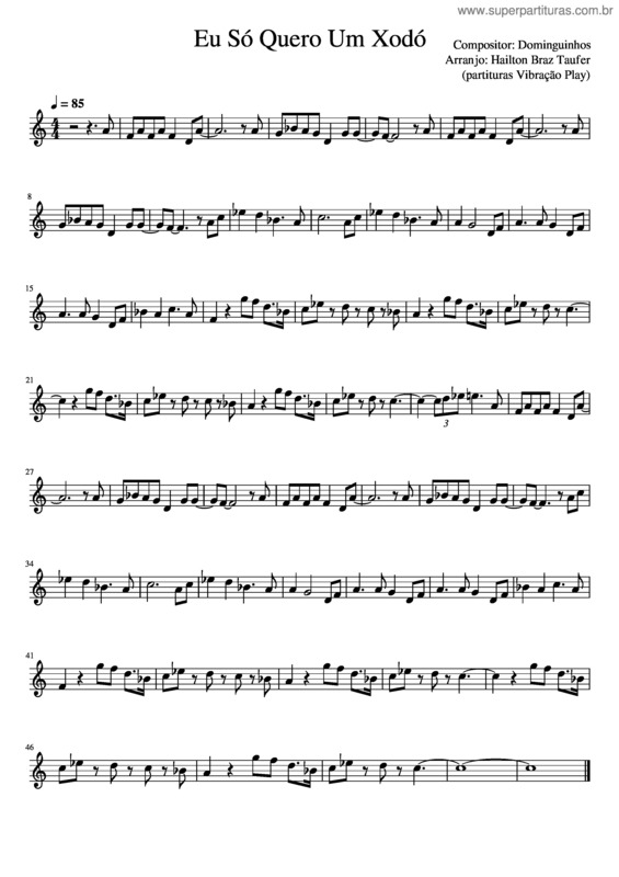 Partitura da música Eu So Quero Um Xodó – Dominguinhos
