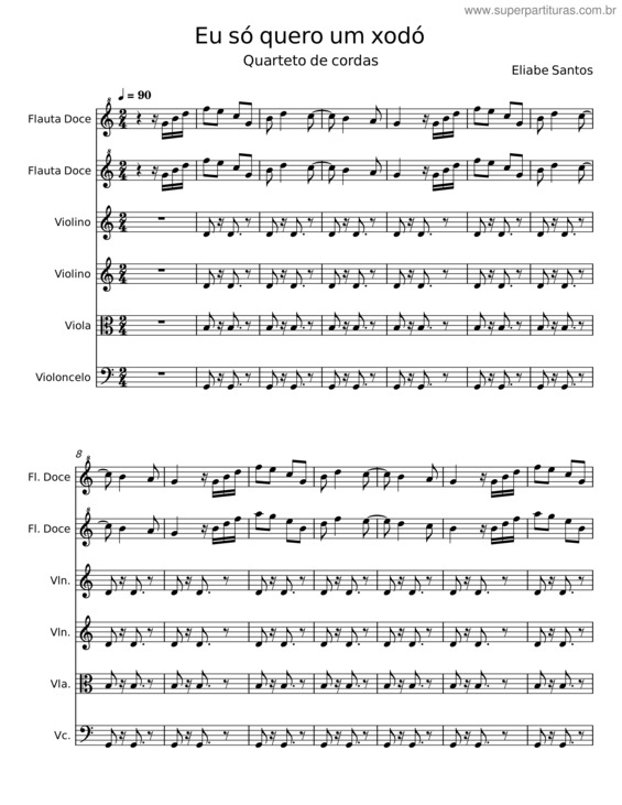 Partitura da música Eu Só Quero Um Xodó – Eliabe Santos
