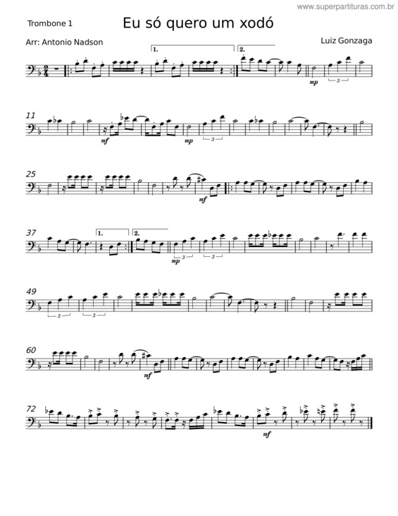 Partitura da música Eu Só Quero Um Xodó – Luiz Gonzaga v.3