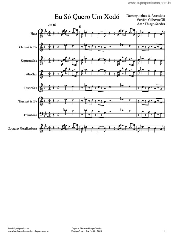 Partitura da música Eu Só Quero Um Xodó v.10