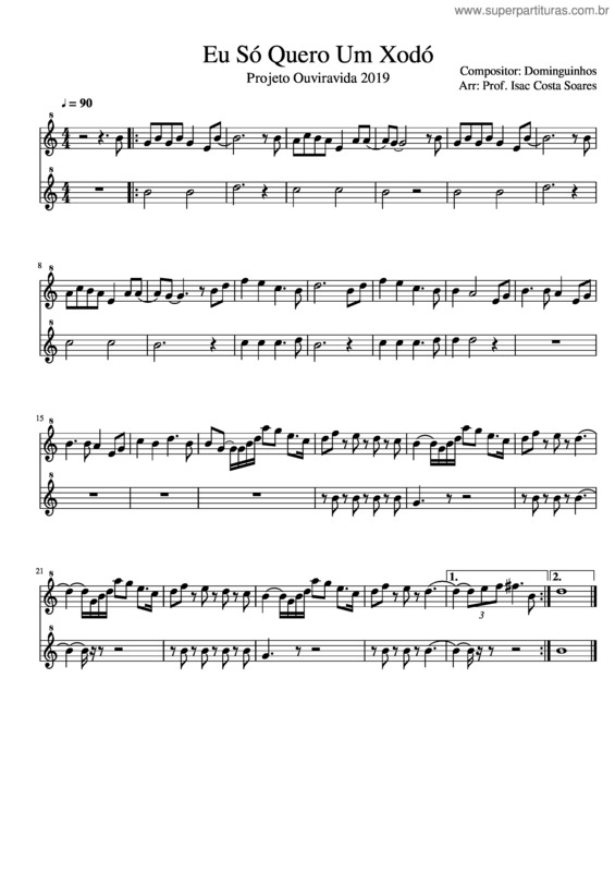 Partitura da música Eu Só Quero Um Xodó v.11
