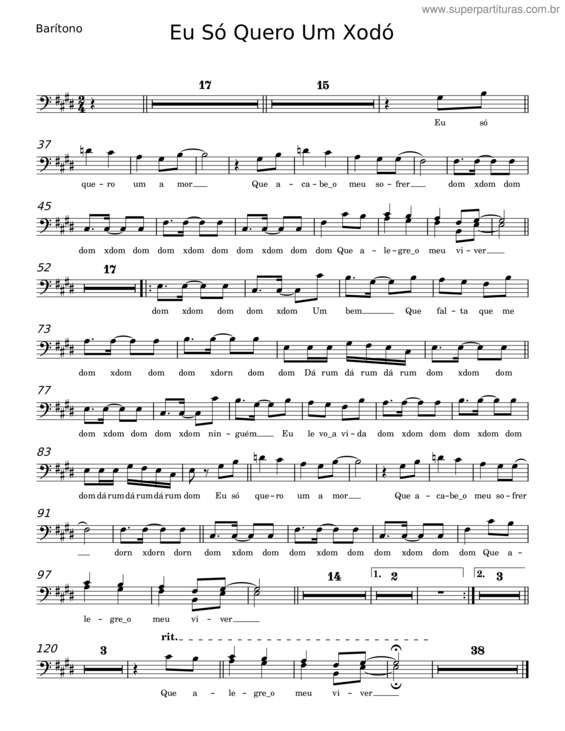Partitura da música Eu Só Quero Um Xodó v.15