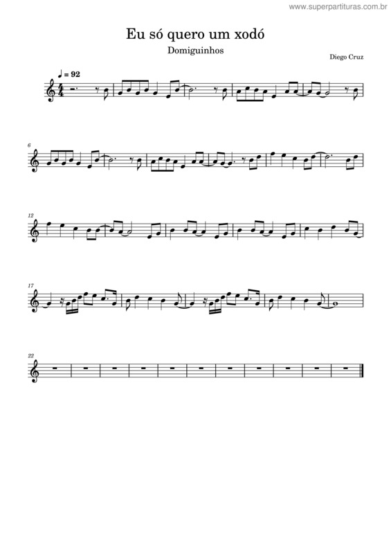 Partitura da música Eu Só Quero Um Xodó v.17