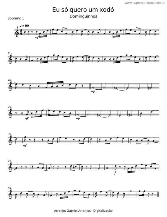Partitura da música Eu Só Quero Um Xodó v.19
