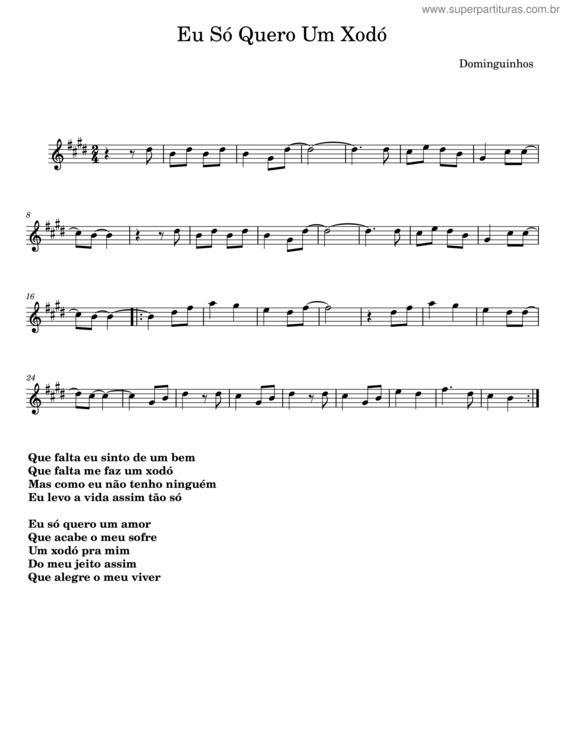 Partitura da música Eu Só Quero Um Xodó v.23