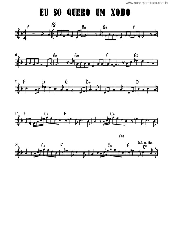 Partitura da música Eu Só Quero Um Xodó v.4