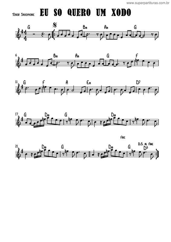 Partitura da música Eu Só Quero Um Xodó v.5