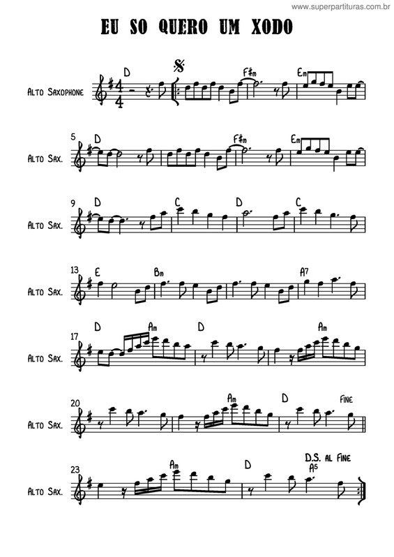 Partitura da música Eu Só Quero Um Xodó v.7