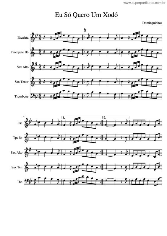 Partitura da música Eu Só Quero Um Xodó v.9