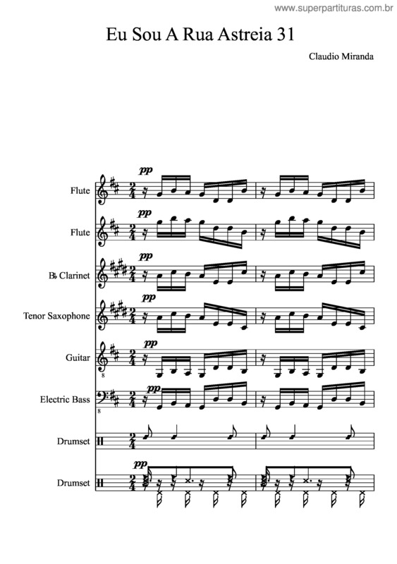 Partitura da música Eu Sou A Rua Astreia 31