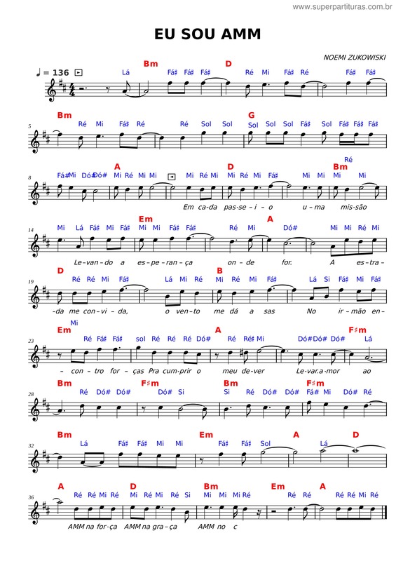 Partitura da música Eu Sou Amm–Sax.Mscz