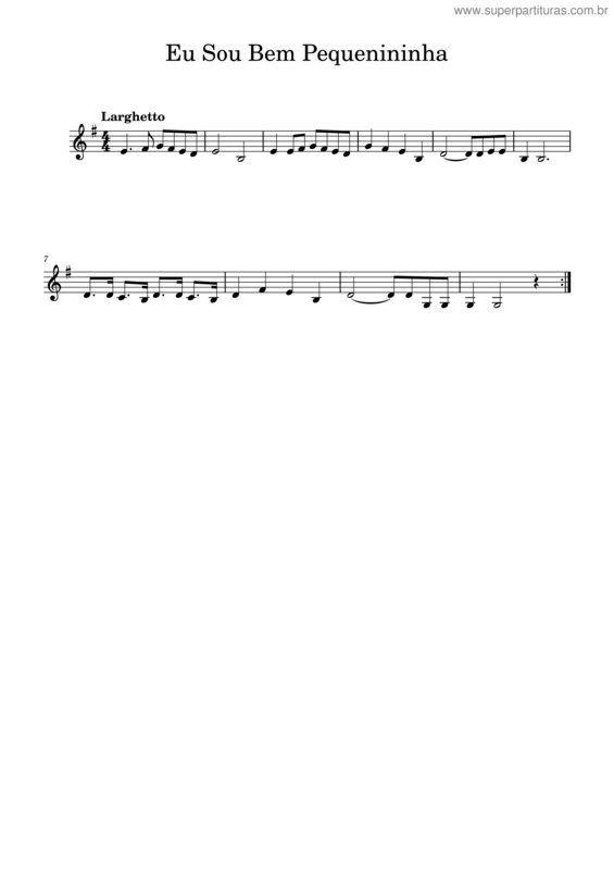 Partitura da música Eu Sou Bem Pequenininha