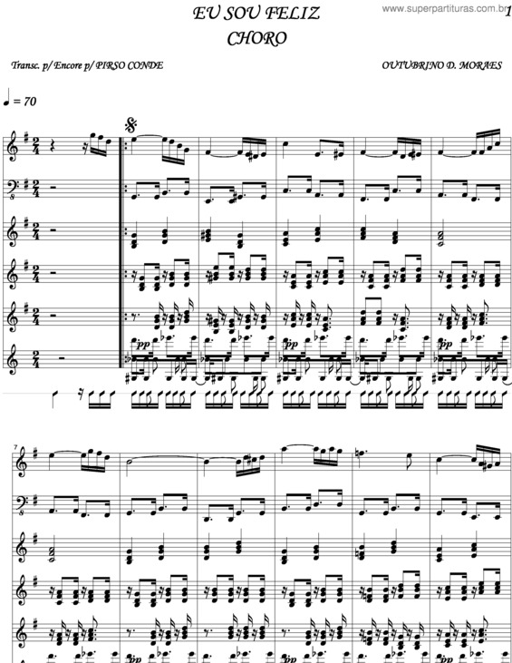 Partitura da música Eu Sou Feliz v.3