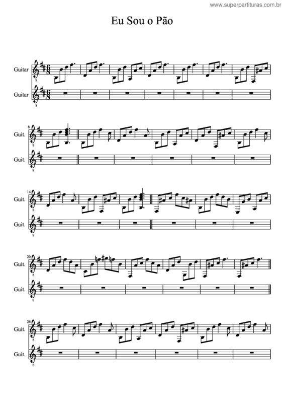 Partitura da música Eu Sou O Pão