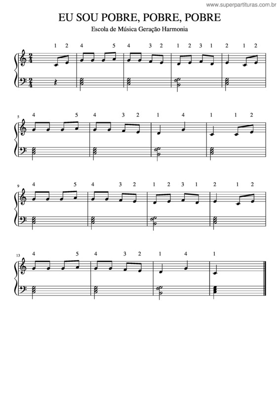 Partitura da música Eu Sou Pobre, Pobre, Pobre v.2