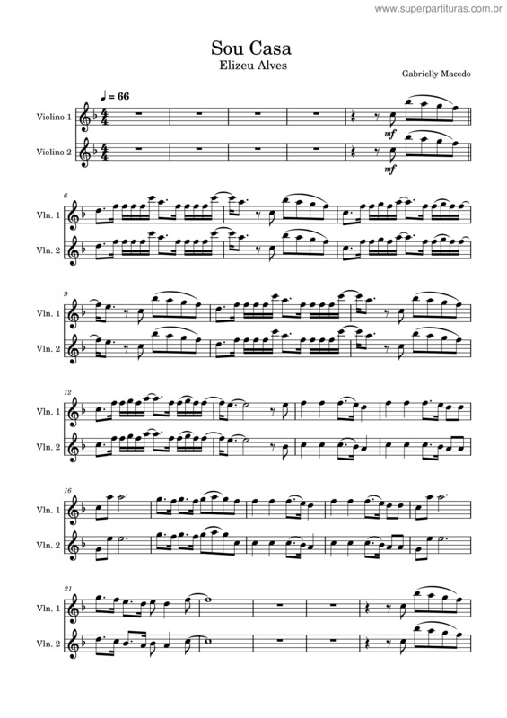 Partitura da música Eu Sou Sua Casa