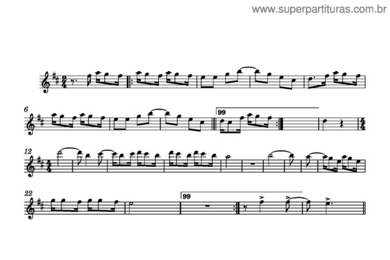 Partitura da música Eu Tambem Quero Beijar –