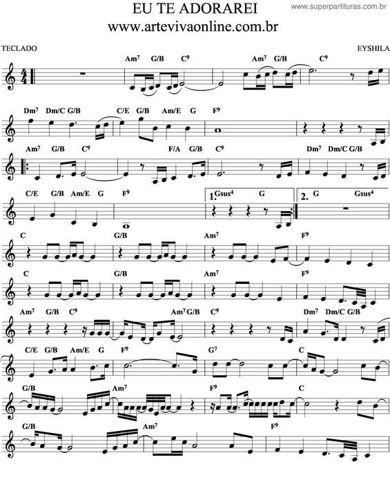 Partitura da música Eu Te Adorarei