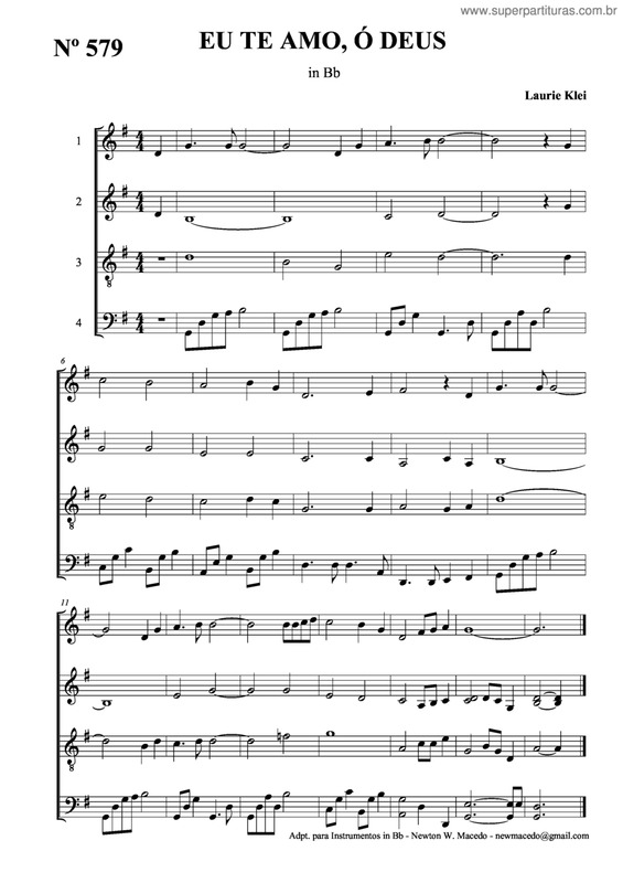 Partitura da música Eu Te Amo, Ó Deus v.3