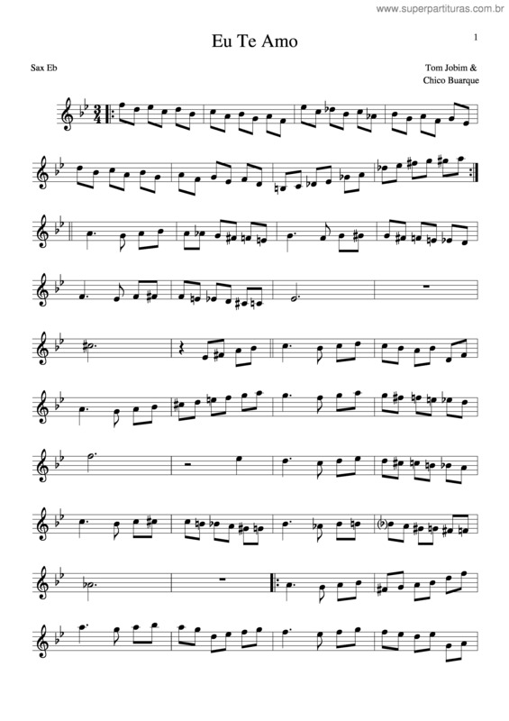 Partitura da música Eu Te Amo v.3