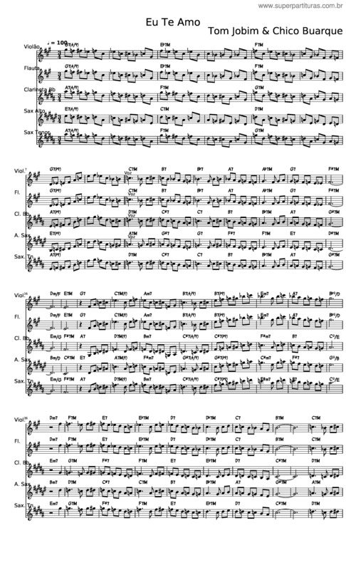 Partitura da música Eu Te Amo v.7