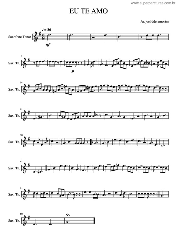 Partitura da música Eu Te Amo v.8