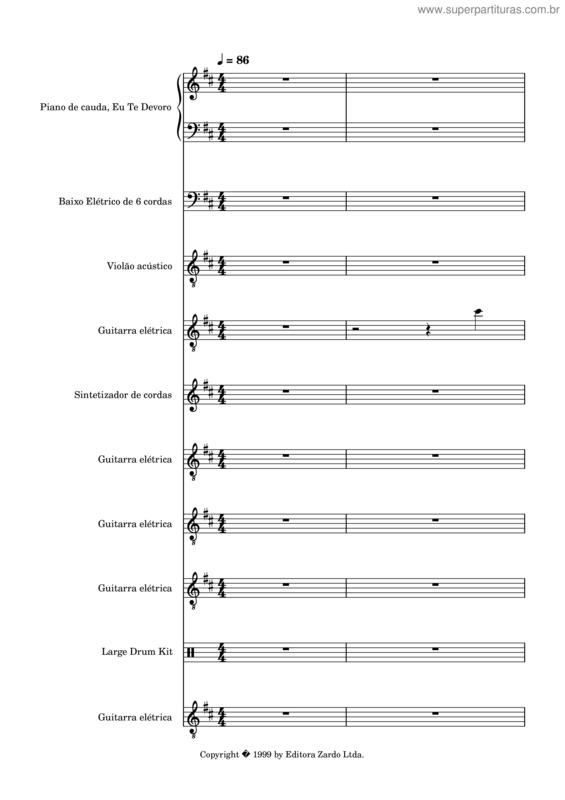 Partitura da música Eu Te Devoro – Djavan v.3