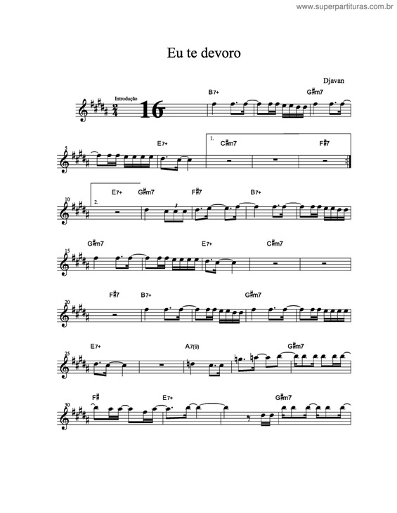 Partitura da música Eu Te Devoro v.2