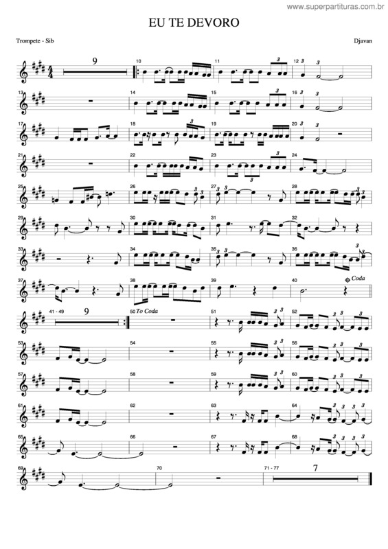 Partitura da música Eu Te Devoro v.3