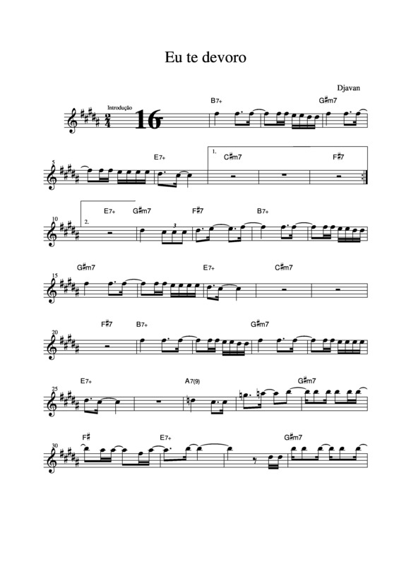 Partitura da música Eu Te Devoro v.4