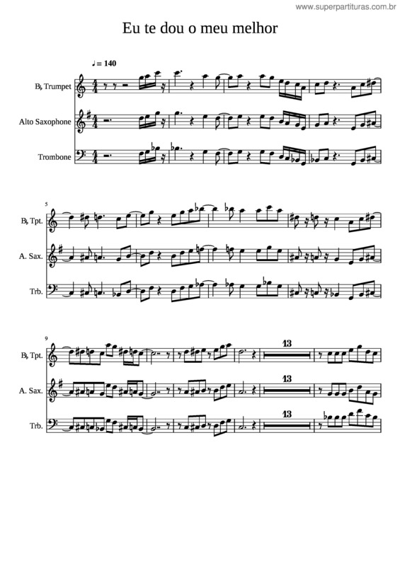 Partitura da música Eu Te Dou O Meu Melhor
