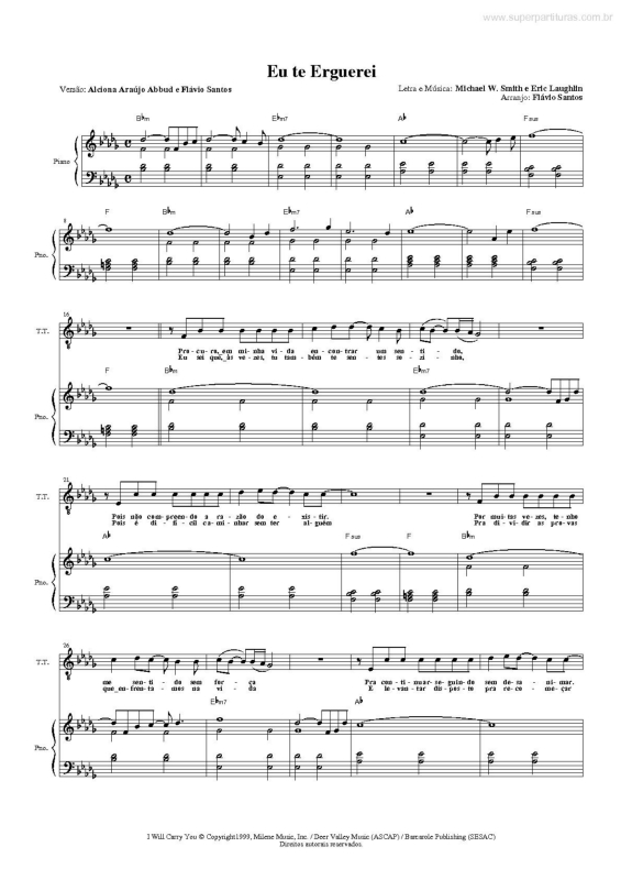 Partitura da música Eu te Erguerei